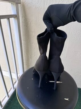 Black Stretch Sock Heels for Women